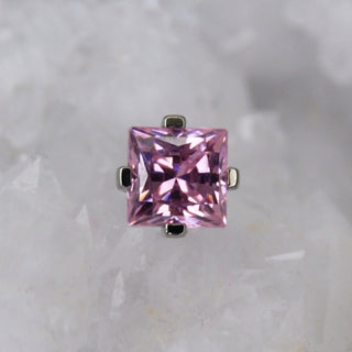 industrial strength threadless princess cut swarovski cz pink