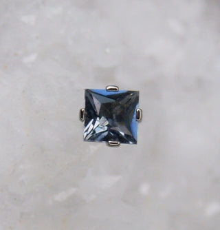industrial strength threadless princess cut swarovski cz ocean grey