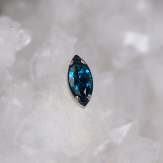 titanium prong set cubic zirconia gem marquise threadless push fit piercing jewellery anatometal implant grade london blue