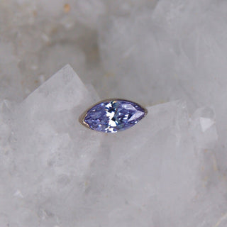 ANATOMETAL anato threadless body jewellery white 18k gold with purple lavender cz gem push fit threadless piercings