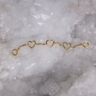 junipurr jewellery heart link chain for industrial or nose chain project lots of love in solid yellow gold connect piercings