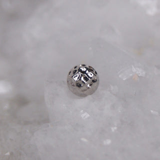 juniurr jewellery hammered textured dome earring piercing threadless push fit attachment 14k white gold