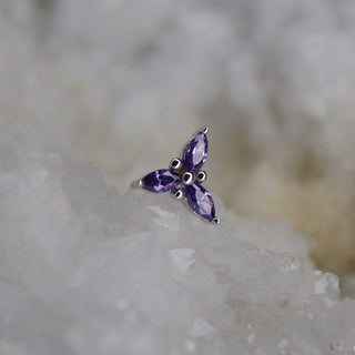 junipurr jewellery jewelry threadless push fit trinity tribead amethyst mabel attachment for labret earrings at cardiff piercing