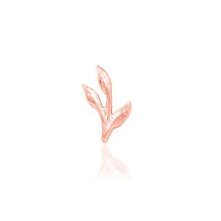 junipurr jewellery ashe threadless push fit attachment botanical vine leaf 3 petal floral plant in 14k rose gold