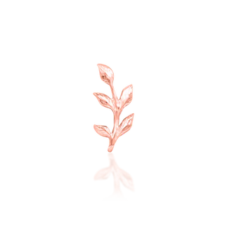 junipurr jewellery aspen threadless push fit attachment botanical vine leaf 5 petal floral plant in 14k rose gold