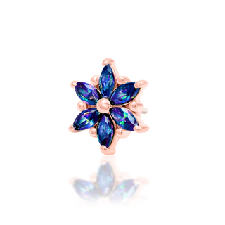 Junipurr jewellery mystic topaz genuine natural stone marquise gem cluster round flower 14k rose gold