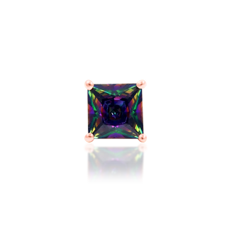 junipurr jewellery threadless push fit piercing jewellery attachment gift for him for her prong set square rhombus princess cut genuine mystic topaz gem 14k rose gold