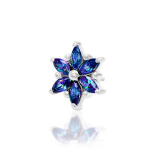 Junipurr jewellery mystic topaz genuine natural stone marquise gem cluster round flower 14k white gold