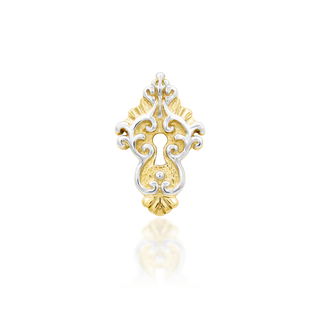 junipurr jewellery keyhole white and yellow 14k gold filligree decorative end lock and key threadless end cardiff