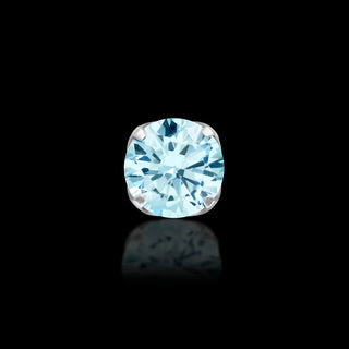 junipurr prong set cz cubic zirconia gem in threadless push fit verified implant grade titanium gemmed earrings gift for him for her piercing lovers affordable accessible titanium jewelry uk junipurr stockist aquamarine blue aqua