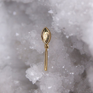 junipurr yg yellow gold takari charm moss agate natural green stone threadless push fit piercing attachment