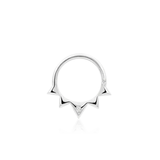junipurr jewellery jewelry pointed spiked septum daith ring with cz gemstone 14k yellow white gold seam