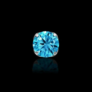 junipurr prong set cz cubic zirconia gem in threadless push fit verified implant grade titanium gemmed earrings gift for him for her piercing lovers affordable accessible titanium jewelry uk junipurr stockist london blue