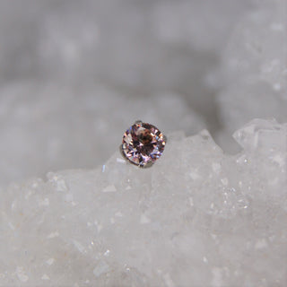 prong set gem round threadless push fit implant grade titanium attachment dusty morganite pastel pale pink cz swarovski body jewellery jewelry