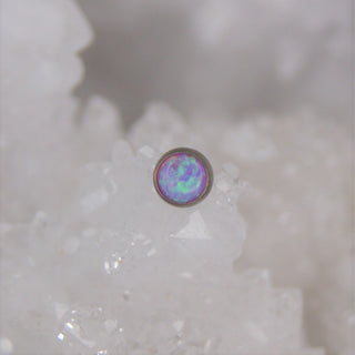neometal body jewellery threadless push fit implant grade titanium pink opal light pastel piercing jewelry attachment