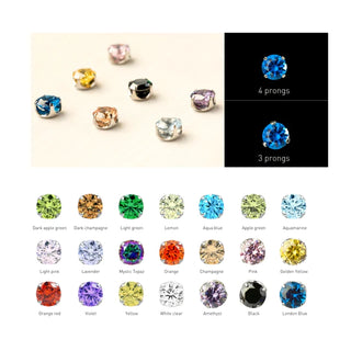 junipurr prong set cz cubic zirconia gem in threadless push fit verified implant grade titanium gemmed earrings gift for him for her piercing lovers affordable accessible titanium jewelry uk junipurr stockist