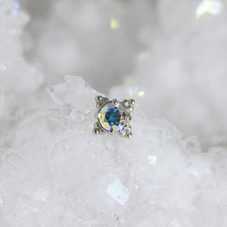 anatometal zia threadless end white gold aurora cz