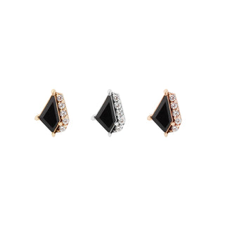 Buddha jewellery Gold Elevate - Black Spinel + CZ - Threadless End