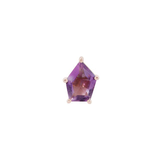 Buddha jewellery Rose Gold Penta with Amethyst - Threadless End