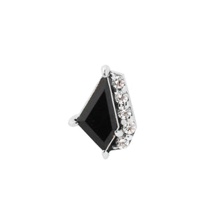 Buddha jewellery White Gold Elevate - Black Spinel + CZ - Threadless End