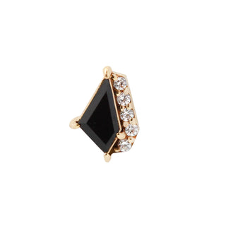 Buddha jewellery Yellow Gold Elevate - Black Spinel + CZ - Threadless End