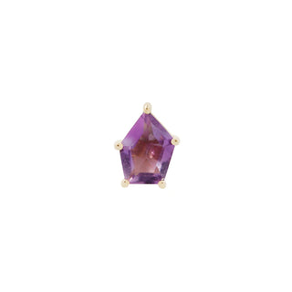 Buddha jewellery Yellow Gold Penta with Amethyst - Threadless End