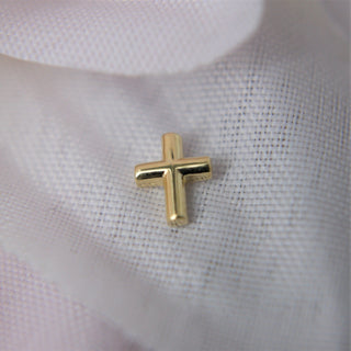 18K Gold Cross Threadless Piercing Attachment