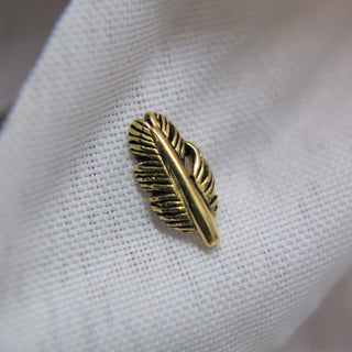 18k Gold Feather Threadless