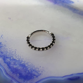 Black Septum Ring Piercing Jewellery White Gold 18k