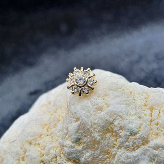 JUNIPURR JEWELRY 7 GEM RADIANT YELLOW GOLD SWAROVSKI CZ CLUSTER