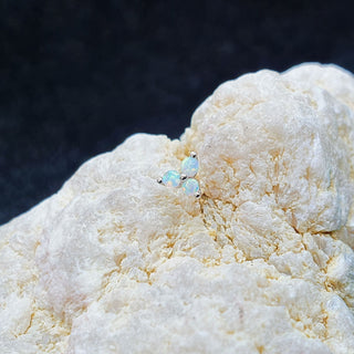junipurr 14k yellow gold Trinity with Opal Gem decorative end JJ1349-WG OP