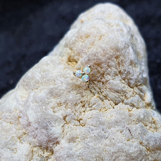junipurr 14k yellow gold Trinity with Opal Gem decorative end JJ1349-YG OP