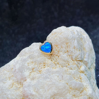 JUNIPURR JEWELRY BLUE OPAL BEZEL HEART