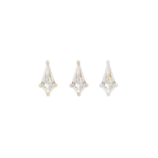 MINI SOHO - Gold KITE CUT CZ - THREADLESS END