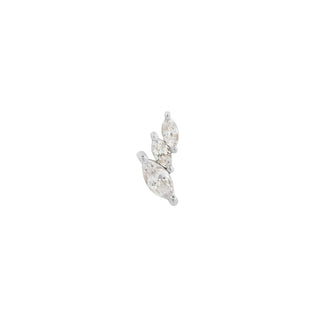 Multiplicity White Gold - CZ - Threadless End Right curve