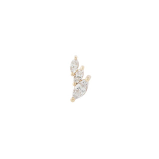 Multiplicity Yellow Gold - CZ - Threadless End Left curve