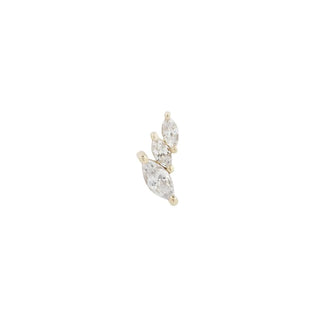 Multiplicity Yellow Gold - CZ - Threadless End Right curve