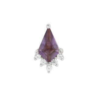 Buddha jewellery Noble - Amethyst + CZ White Gold