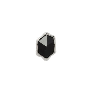 PUMP UP THE VOLUME - BLACK AGATE - BUDDHA JEWELLERY THREADLESS END WHITE GOLD