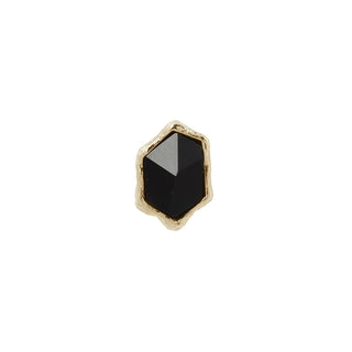 PUMP UP THE VOLUME - BLACK AGATE - BUDDHA JEWELLERY THREADLESS END YELLOW GOLD