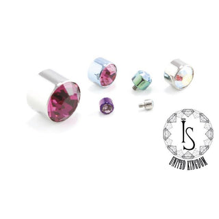 TITANIUM BEZEL SET FACETED GEM ENDS