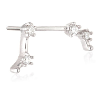 TL - 14CT SOLID GOLD THREADLESS JEWELLED ZODIAC ARIES CONSTELLATION PIN ATTACHMENT