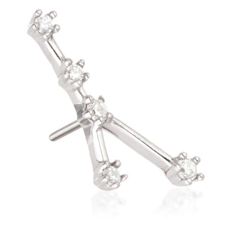 TL - 14CT SOLID GOLD THREADLESS JEWELLED ZODIAC CANCER CONSTELLATION PIN ATTACHMENT