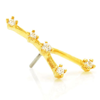 TL - 14CT SOLID GOLD THREADLESS JEWELLED ZODIAC CANCER CONSTELLATION PIN ATTACHMENT