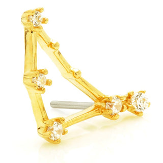 TL - 14CT SOLID GOLD THREADLESS JEWELLED ZODIAC CAPRICORN CONSTELLATION PIN ATTACHMENT