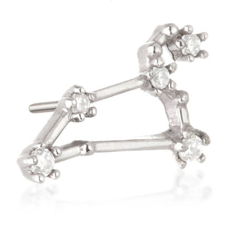 TL - 14CT SOLID GOLD THREADLESS JEWELLED ZODIAC LEO CONSTELLATION PIN ATTACHMENT