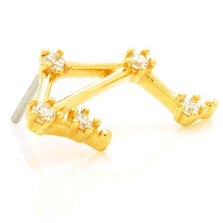 Skip to the beginning of the images gallery TL - 14CT SOLID GOLD THREADLESS JEWELLED ZODIAC LIBRA CONSTELLATION PIN ATTACHMENT