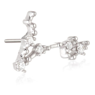 TL - 14CT SOLID GOLD THREADLESS JEWELLED ZODIAC PISCES CONSTELLATION PIN ATTACHMENT