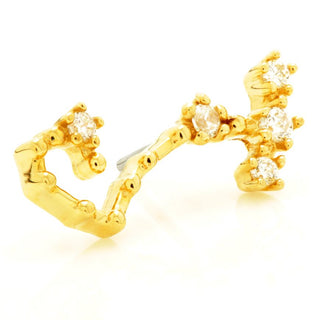 TL - 14CT SOLID GOLD THREADLESS JEWELLED ZODIAC SCORPIO CONSTELLATION PIN ATTACHMENT