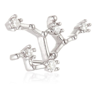 TL - 14CT SOLID GOLD THREADLESS JEWELLED ZODIAC VIRGO CONSTELLATION PIN ATTACHMENT